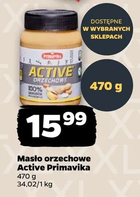 Masło orzechowe Active promocja w Netto