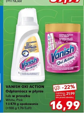 Odplamiacz w płynie Vanish Oxi Action White promocja w Kaufland