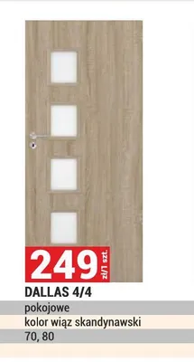 Drzwi pokojowe Dallas 4/4 wiąz skandynawski promocja w Merkury Market
