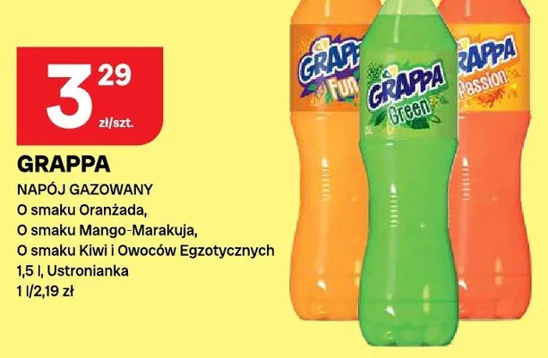 Napój gazowany O smaku Oranżada, O smaku Mango Marakuja, O smaku Kiwi i Owoców Egzotycznych promocja w Chorten