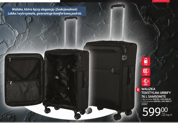 Walizka tekstylna Urbify 115l Samsonite promocja w Selgros