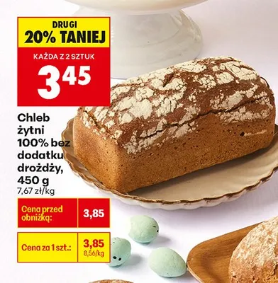 Chleb żytni 100% bez dodatku drożdży promocja w Biedronka