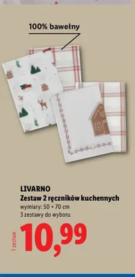 Zestaw 2 ręczników kuchennych 50x70 cm Livarno promocja w Lidl