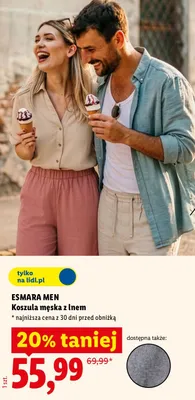 Koszula męska z lnem Esmara Men promocja w Lidl