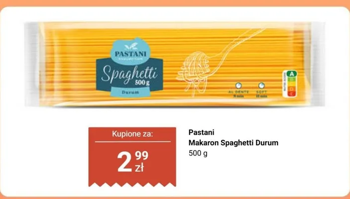 Makaron Spaghetti Durum Pastani promocja w Biedronka