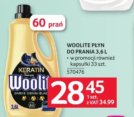 Płyn do prania Woolite Keratin Therapy promocja w Selgros