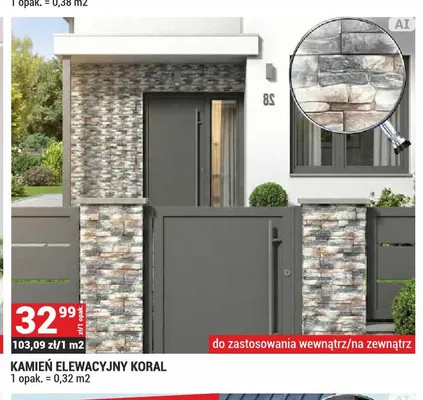 Kamień elewacyjny Koral promocja w Merkury Market