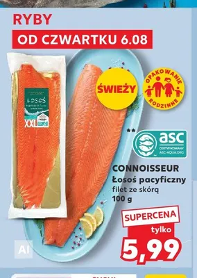 Łosoś pacyficzny filet ze skórą Connoisseur promocja w Kaufland