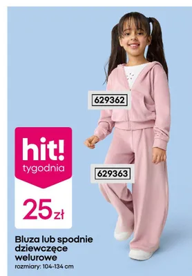 Bluza dziewczęca welurowa promocja w Pepco