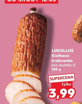 Kiełbasa krakowska Lukullus bez dodatku E promocja w Kaufland