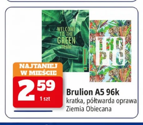 Brulion A5 Ziemia Obiecana 96k kratka półtwarda oprawa promocja w Leclerc