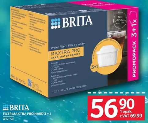 Filtr BRITA FILTR MAXTRA PRO HARD 3 + 1 promocja w Selgros