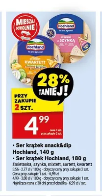 Ser krążek snack&dip Hochland promocja w Twój Market