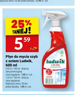 Płyn do mycia szyb z octem Ludwik promocja w Twój Market