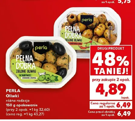 Oliwki zielone w marynacie czosnkowo-ziołowej Perla Pełna Dobra promocja w Kaufland