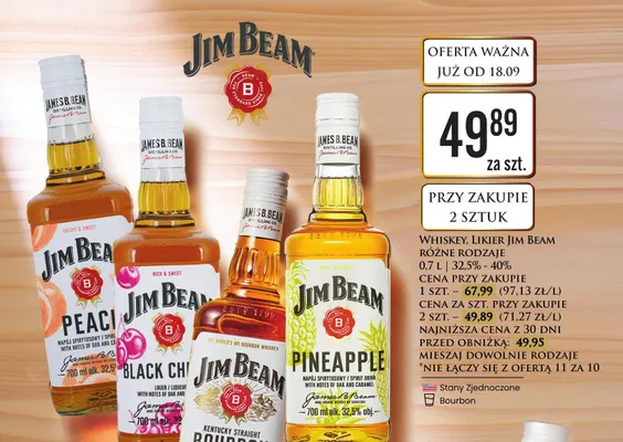 Likier Jim Beam Black Cherry promocja w Dino