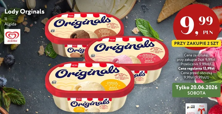 Lody Originals waniliowe Algida promocja w Market Point