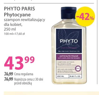 Phytocyane szampon rewitalizujący dla kobiet Phyto Paris promocja w Hebe