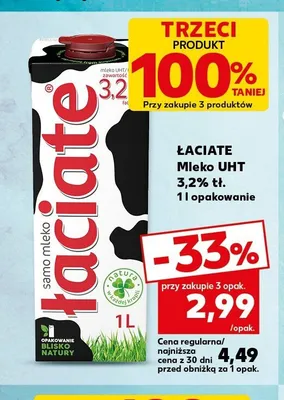 Mleko UHT 3,2% Łaciate promocja w Kaufland