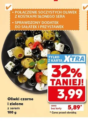 Oliwki czarne i zielone z serem promocja w Kaufland
