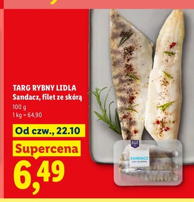 Sandacz filet ze skórą Targ Rybny Lidla promocja w Lidl