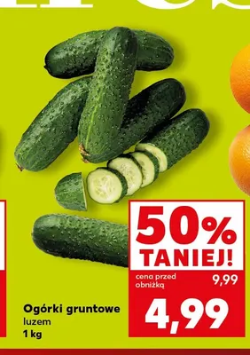 Ogórki gruntowe luzem promocja w Kaufland
