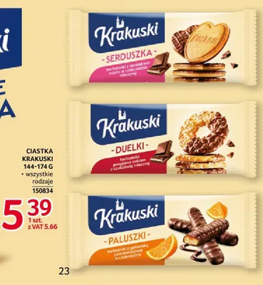 Ciastka Krakuski 144-174 g wszystkie rodzaje promocja w Selgros