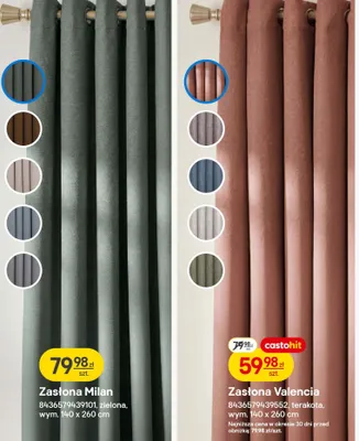 Zasłona Valencia terakota wym. 140 x 260 cm promocja w Castorama