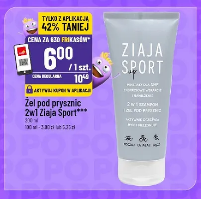 Żel pod prysznic i szampon 2w1 Ziaja Sport promocja w POLOmarket