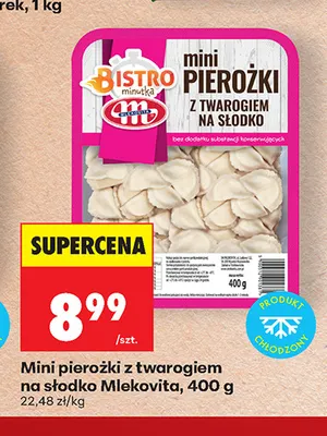 Mini pierożki z twarogiem na słodko Mlekovita promocja w Biedronka