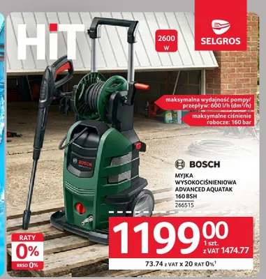 Myjka wysokociśnieniowa Bosch Advanced Aquatak 160 BSH promocja w Selgros