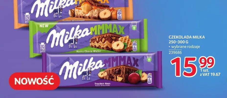 Czekolada Milka 250-300 g wybrane rodzaje promocja w Selgros
