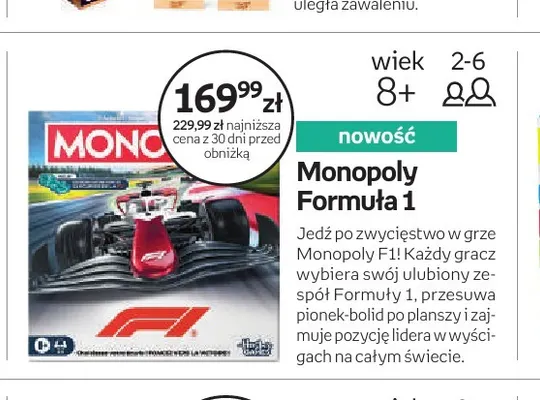 Gra Monopoly Formuła 1 promocja w Empik