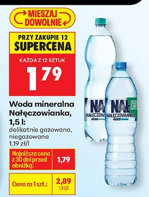 Woda mineralna delikatnie gazowana promocja w Biedronka