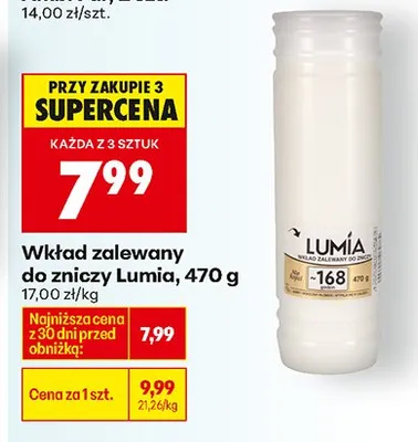 Wkład zalewany do zniczy Lumia 470g promocja w Biedronka