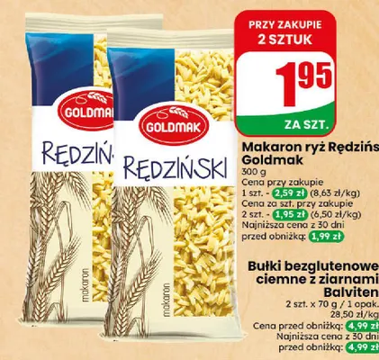 Makaron ryż Rędziński Goldmak promocja w Dino