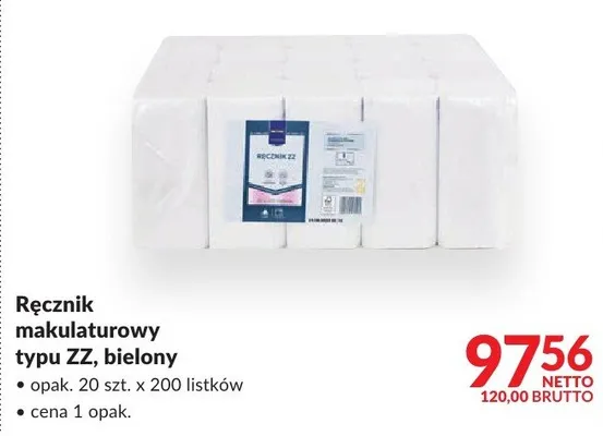Ręcznik makulaturowy typu ZZ, bielony promocja w Makro