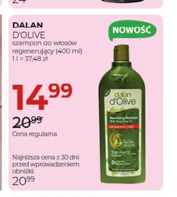 Szampon do włosów regenerujący Dalan d'Olive promocja w Drogerie Jawa