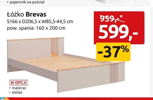 Łóżko Brevas promocja w Black Red White