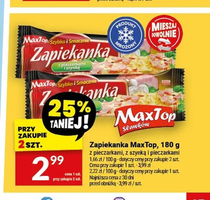 Zapiekanka MaxTop z szynką i pieczarkami promocja w Twój Market