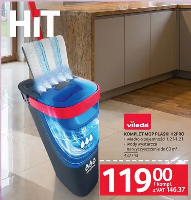 Komplet mop płaski H2Pro promocja w Selgros