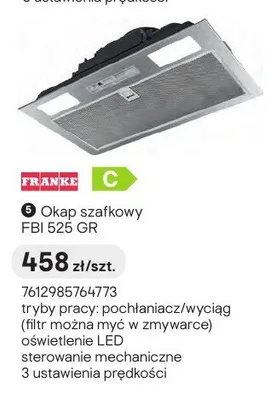 Okap szafkowy FRANKE FBI 525 GR promocja w Castorama