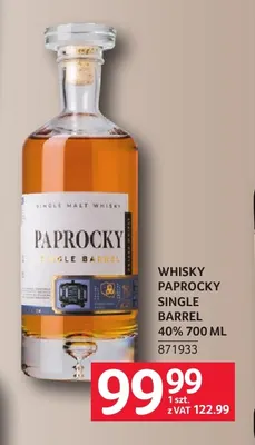 Whisky Paprocky Single Barrel 40% promocja w Selgros