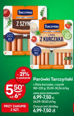 Parówki Tarczyński z fileta kurczaka promocja w Żabka