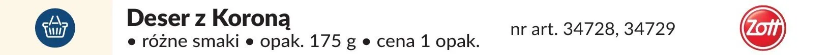 Deser z Koroną różne smaki promocja w Makro