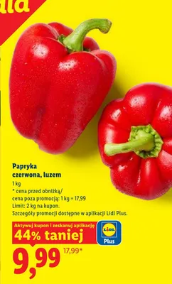 Papryka czerwona luzem promocja w Lidl
