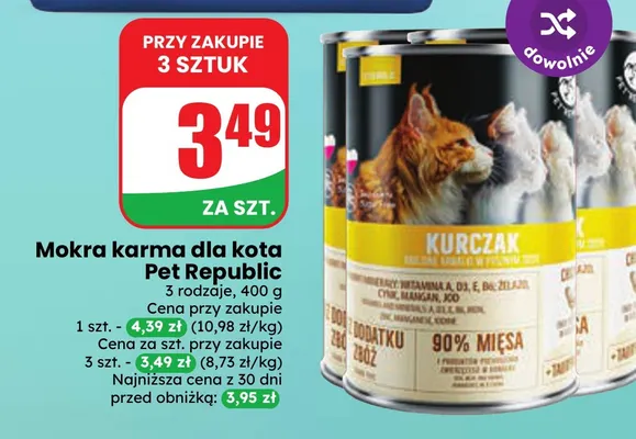 Mokra karma dla kota Pet Republic promocja w Dino
