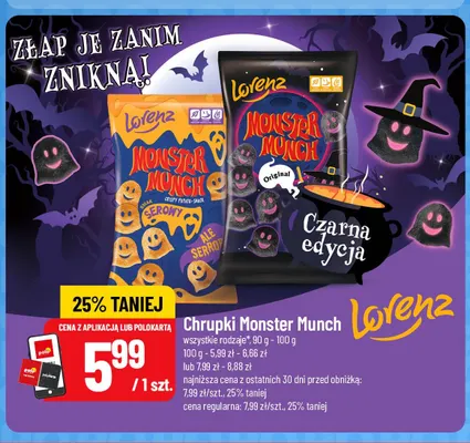 Chrupki Monster Munch Original czarna edycja Lorenz promocja w POLOmarket