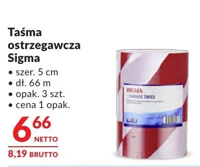 Taśma ostrzegawcza Sigma promocja w Makro