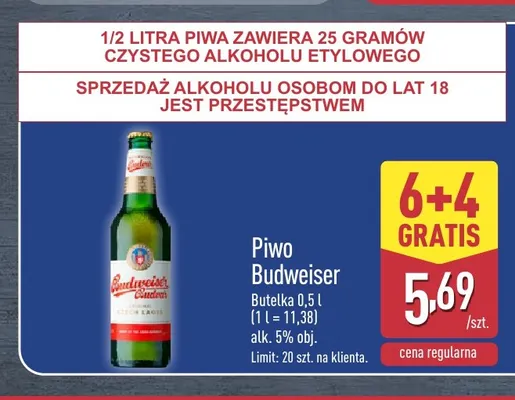 Piwo Budweiser promocja w Aldi